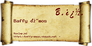 Baffy Ámos névjegykártya